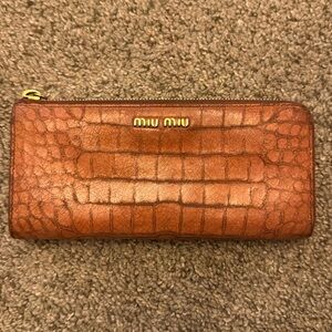 Miu miu Brown (Crocodile) Leather Wallet